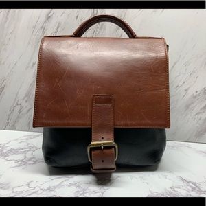 NY Village Tannery Brown and Black Bookbag